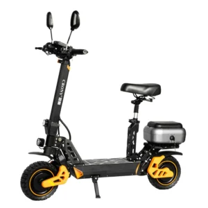 Trottinette électrique CRONY M4 Max Dual Drive sur fond blanc, vue de profil avec siège