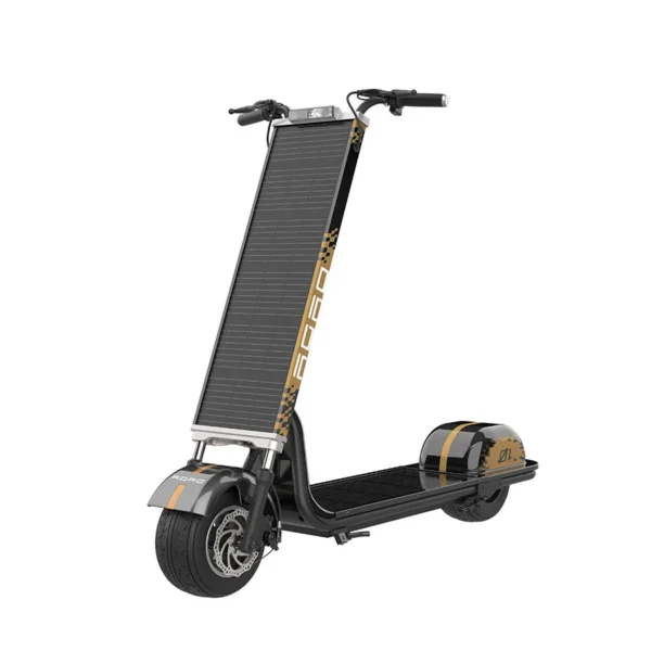Trottinette électrique solaire T88S TIGO sur fond blanc, avec panneau solaire intégré